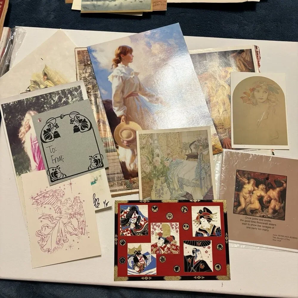 13 Mixed Vintage Prints For Scrapbooking Art Journaling Decoupaging Crafts